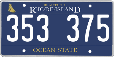 RI license plate 353375