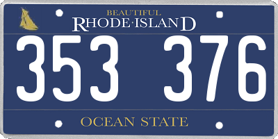 RI license plate 353376