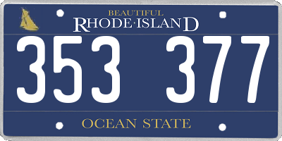 RI license plate 353377
