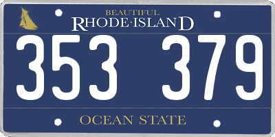 RI license plate 353379