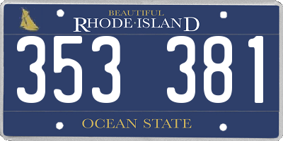 RI license plate 353381