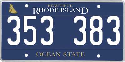 RI license plate 353383