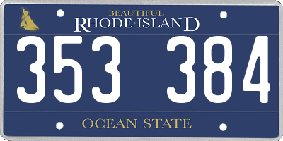 RI license plate 353384