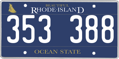 RI license plate 353388