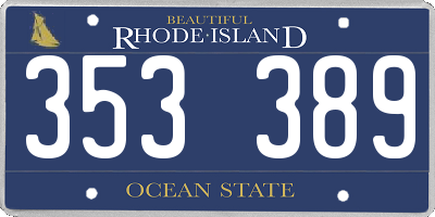 RI license plate 353389