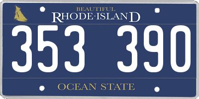 RI license plate 353390