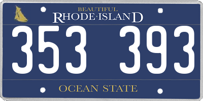 RI license plate 353393