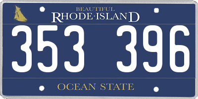 RI license plate 353396