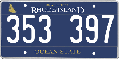 RI license plate 353397