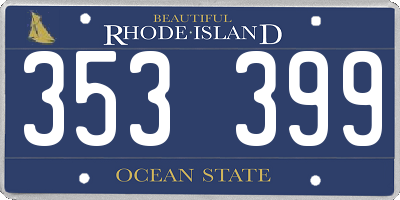 RI license plate 353399