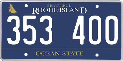 RI license plate 353400
