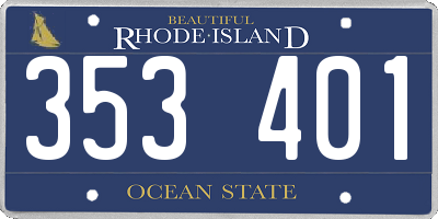 RI license plate 353401