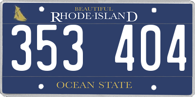 RI license plate 353404