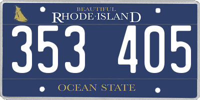 RI license plate 353405