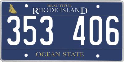 RI license plate 353406