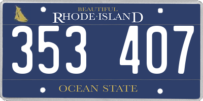 RI license plate 353407