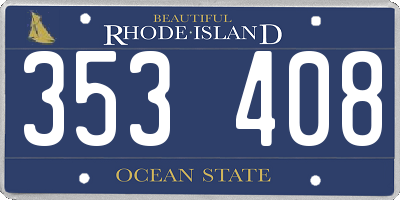 RI license plate 353408