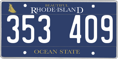 RI license plate 353409