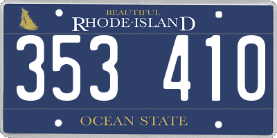 RI license plate 353410
