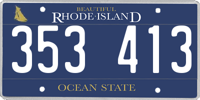RI license plate 353413