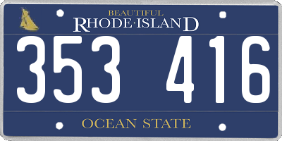 RI license plate 353416