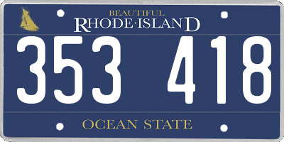 RI license plate 353418
