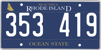 RI license plate 353419