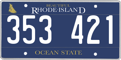 RI license plate 353421