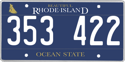 RI license plate 353422