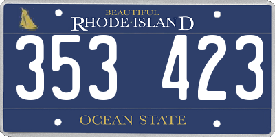 RI license plate 353423