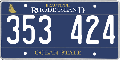 RI license plate 353424