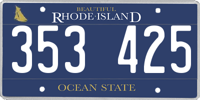 RI license plate 353425