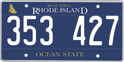 RI license plate 353427