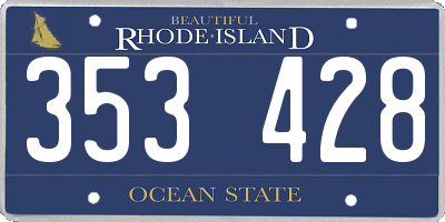 RI license plate 353428