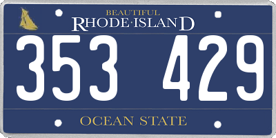 RI license plate 353429
