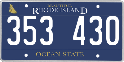 RI license plate 353430