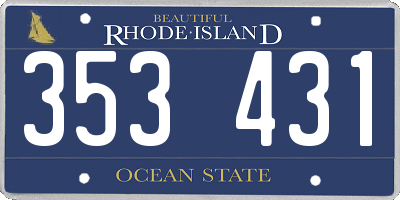 RI license plate 353431
