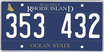 RI license plate 353432