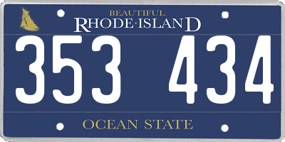 RI license plate 353434