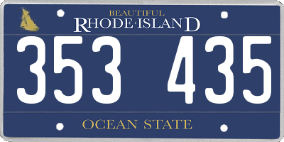 RI license plate 353435