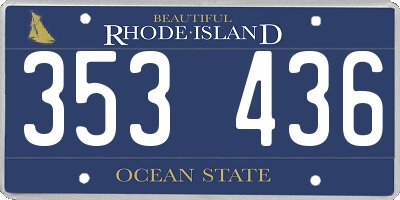RI license plate 353436