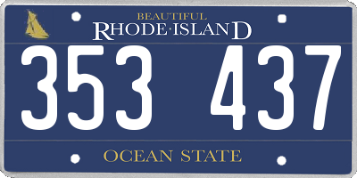 RI license plate 353437