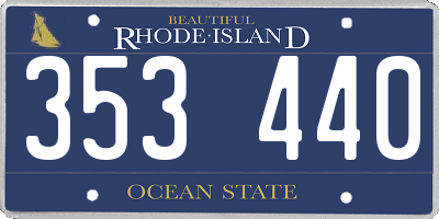 RI license plate 353440