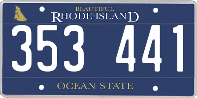 RI license plate 353441
