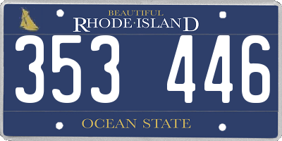 RI license plate 353446