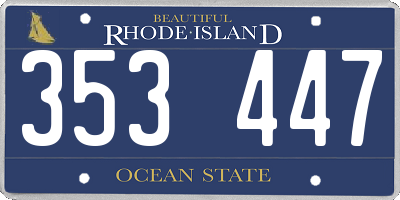 RI license plate 353447