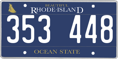 RI license plate 353448