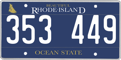 RI license plate 353449