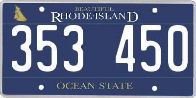 RI license plate 353450