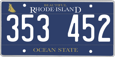 RI license plate 353452